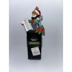Vintage 1996 Enesco Christmas Ornament Elf Flip Cellphone NO MUSIC